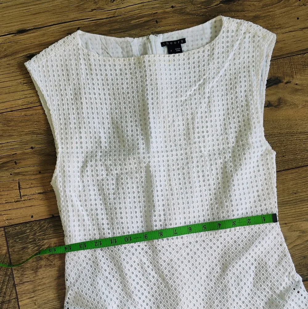 Theory White Eyelet Midi Dress - Picture 2 of 8